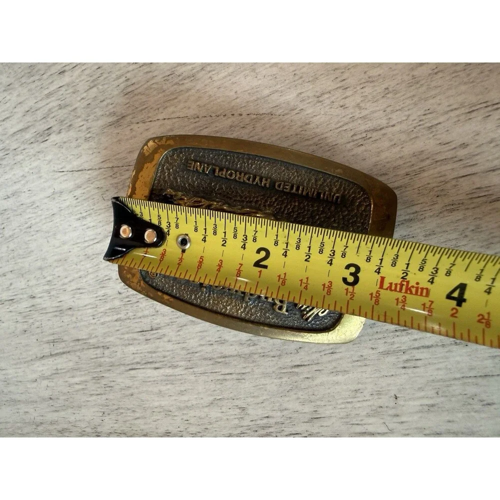 Vintage Miss Budweiser Hydroplane Belt Buckle USA Made Solid Brass 1970s